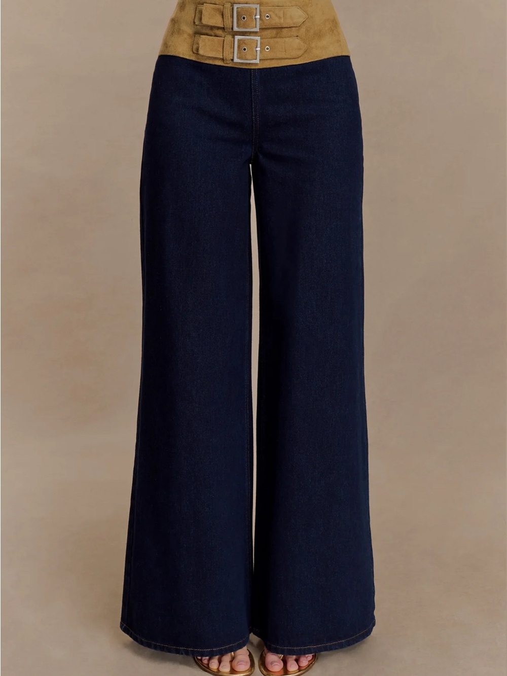 High-Waist Wide-Leg Women's Jeans in Dark Indigo